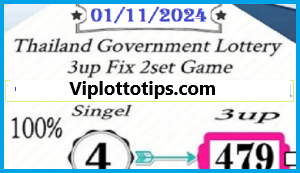 Thai Government Lottery Single Fix 2Set Game 01-11-2024