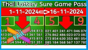 Thai Lottery Direct Set Non Miss Sure Game 16th November 2024