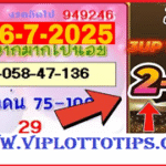 Thai Lottery 3up Total Master Tip Game Update 16-07-2025