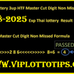 Thailand Lottery 3up HTF Master Cut Digit Final Non Missed 01.08.2568